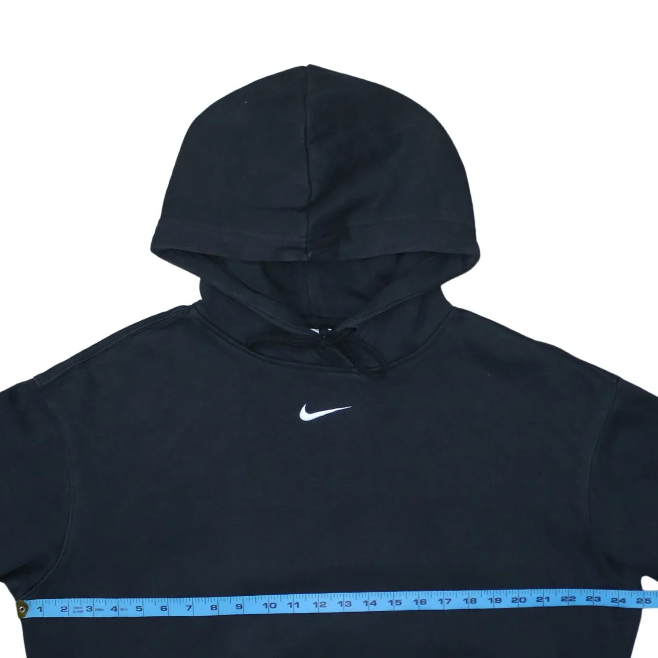 Nike Black Hoodie Men's Small Embroidered Swoosh Pullover Fleece Hooded Sweatshirt sold by Vintage Club product image thumbnail 5