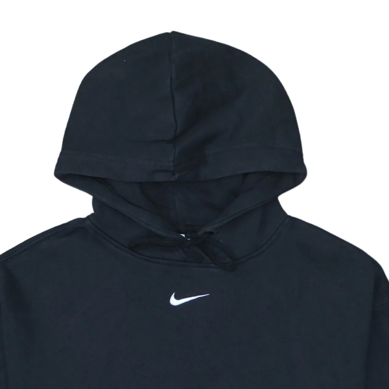 Nike Black Hoodie Men's Small Embroidered Swoosh Pullover Fleece Hooded Sweatshirt sold by Vintage Club product image thumbnail 3