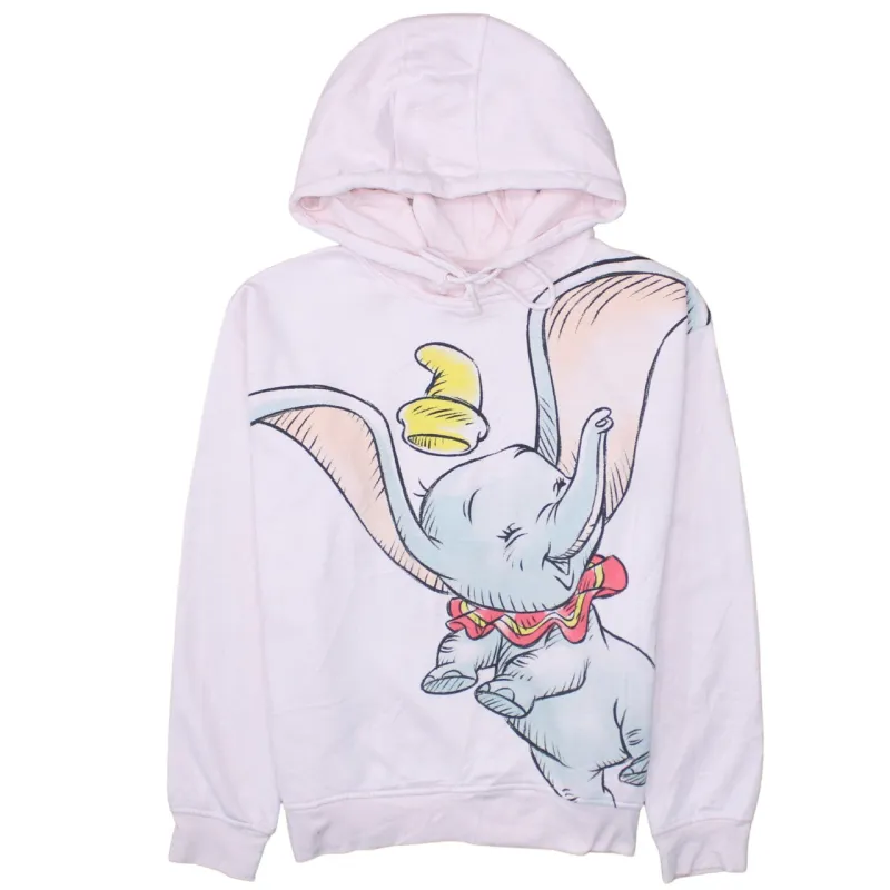 Disney Pink Dumbo Hoodie Women’s Small Printed Graphic Pullover Fleece Sweatshirt made by Disney