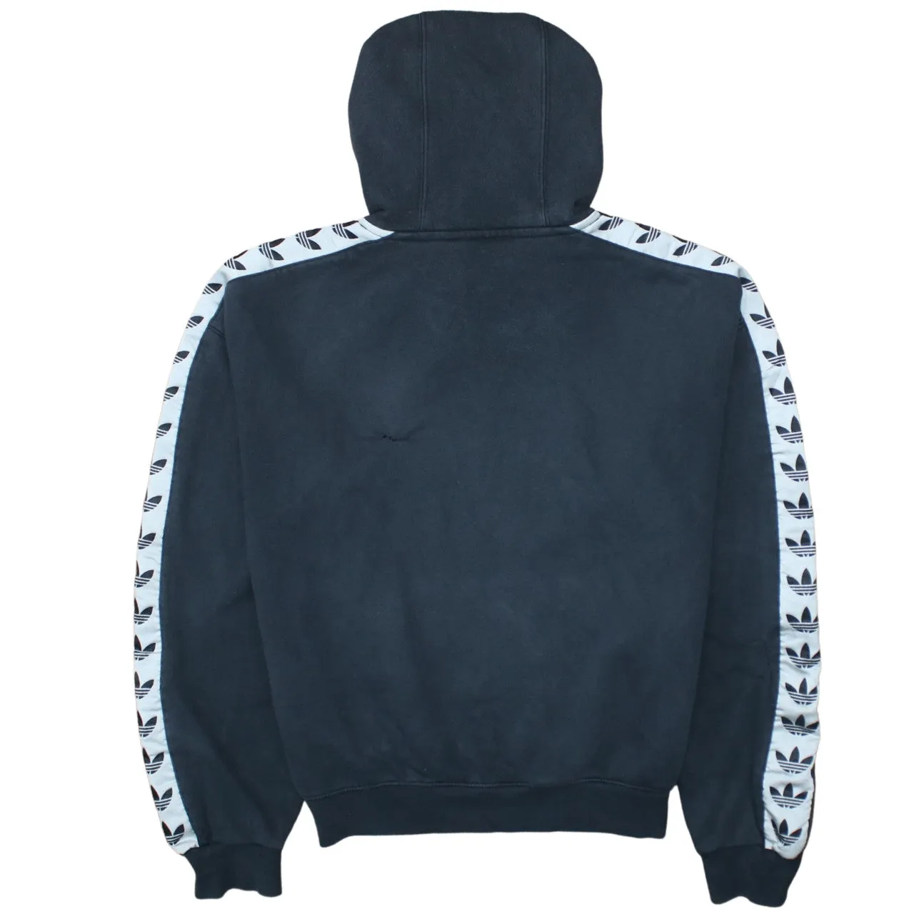 Adidas Black Hoodie Men’s XSmall Embroidered Trefoil Logo Tape Sleeve Pullover Sweatshirt sold by Vintage Club product image thumbnail 2