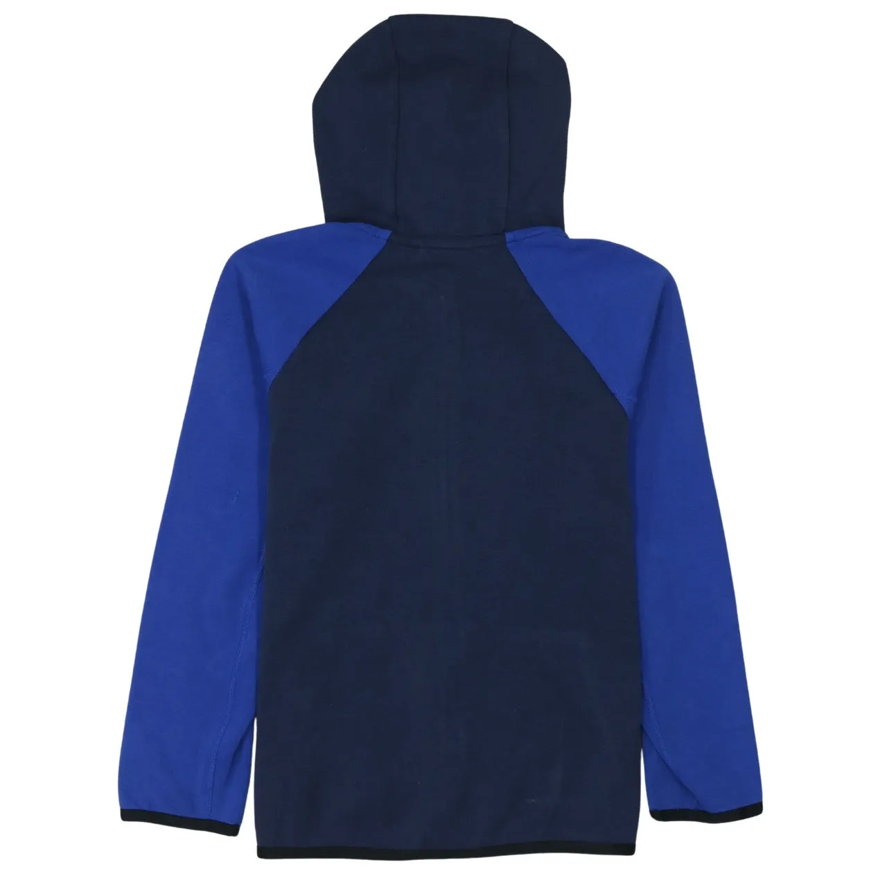 Nike Navy Blue Full Zip Hoodie Women’s Large Printed Swoosh Logo Split Kangaroo Pockets Sweatshirt sold by Vintage Club product image thumbnail 2