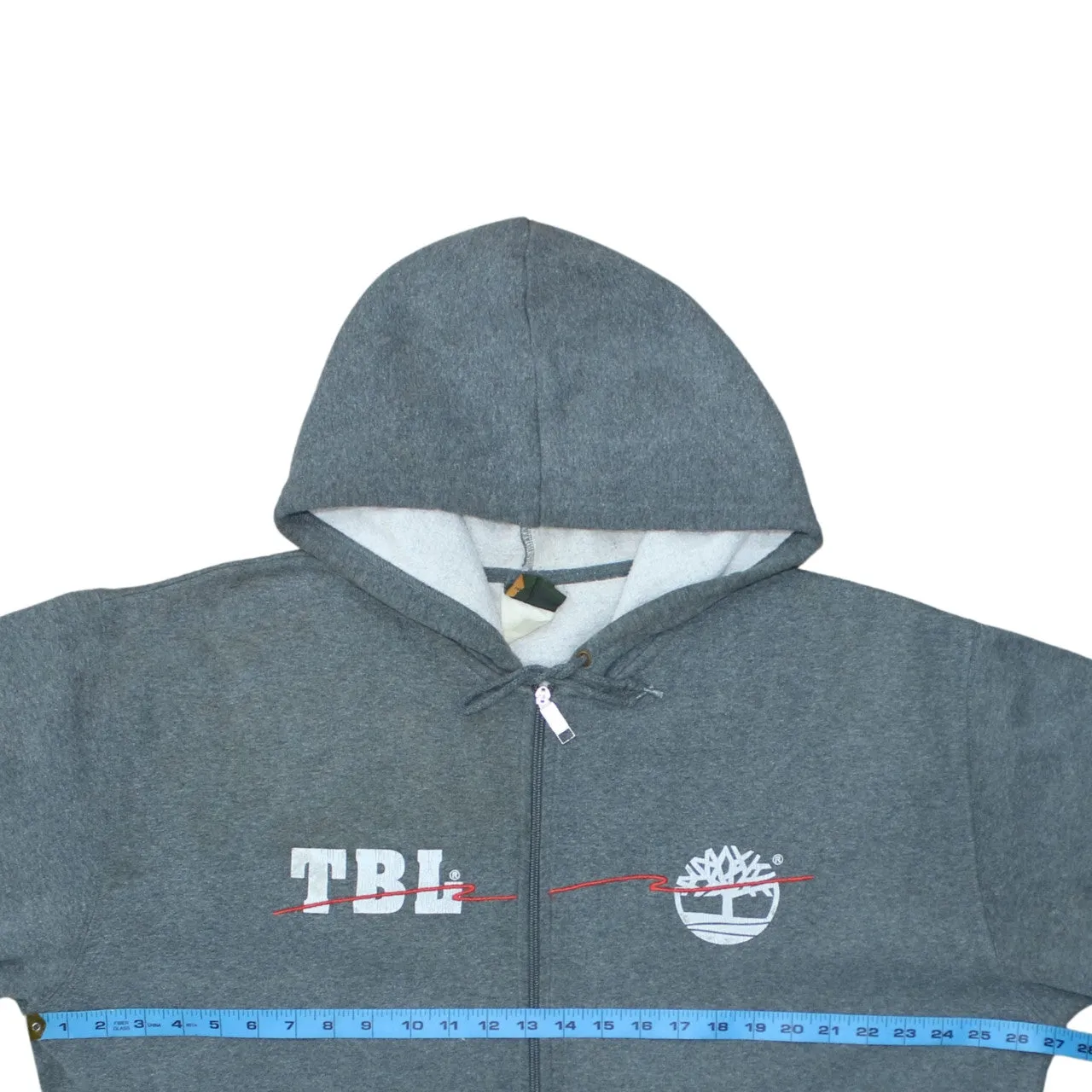 Timberland Dark Grey Hoodie Men's XLarge Full Zip Printed TBL Logo Pockets Sweatshirt sold by Vintage Club product image thumbnail 5