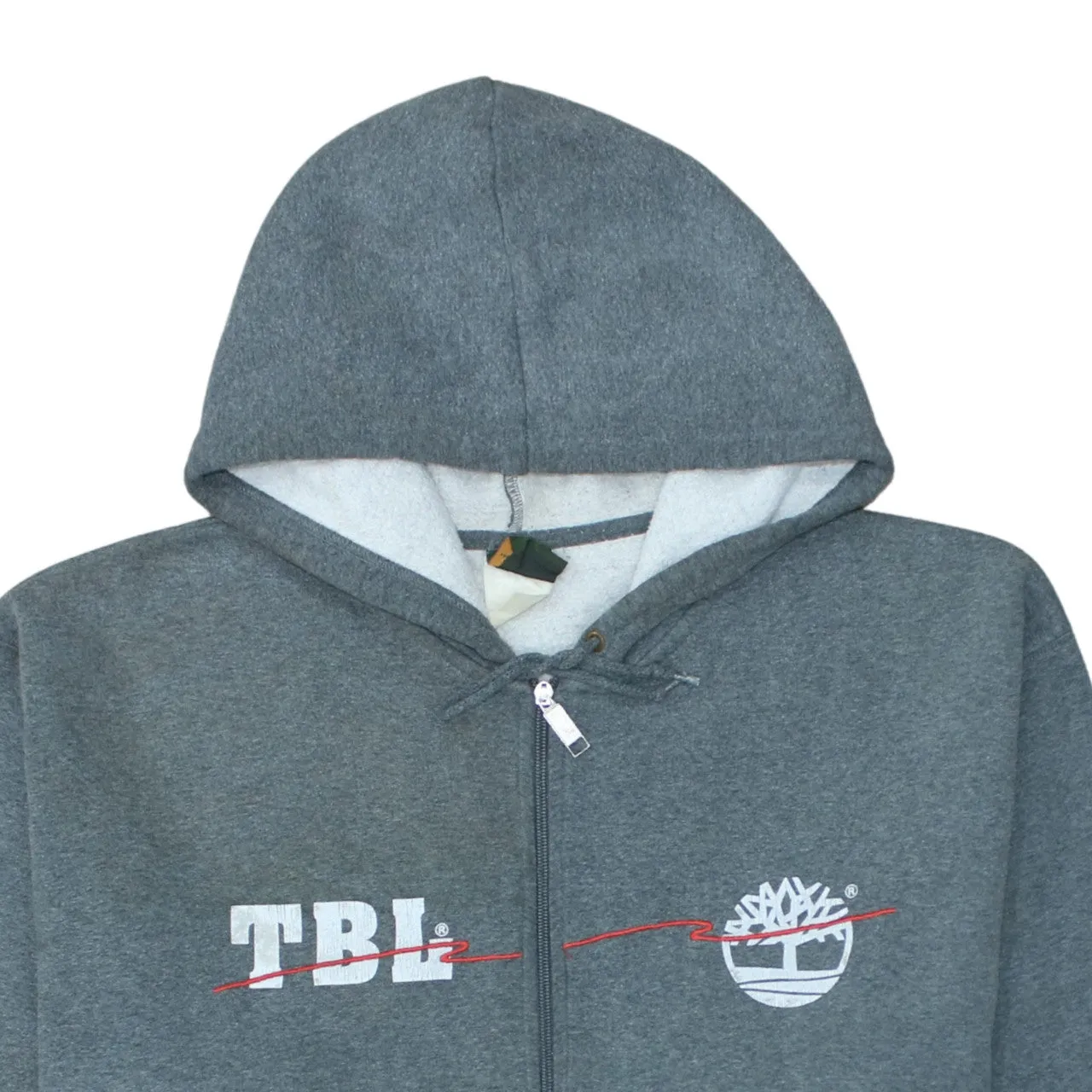 Timberland Dark Grey Hoodie Men's XLarge Full Zip Printed TBL Logo Pockets Sweatshirt sold by Vintage Club product image thumbnail 3
