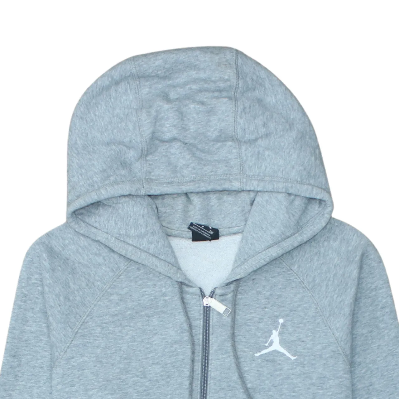 Jordan Light Grey Full Zip Hoodie Men's Small Embroidered Jumpman Logo Fleece Sweatshirt sold by Vintage Club product image thumbnail 3