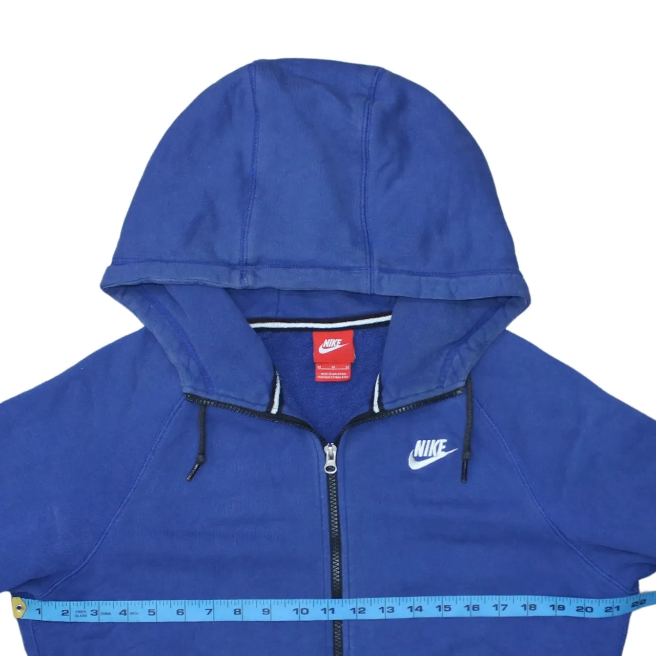 Nike Royal Blue Zip Hoodie Men’s Medium Embroidered Swoosh Drawstring Pockets Sweatshirt sold by Vintage Club product image thumbnail 5