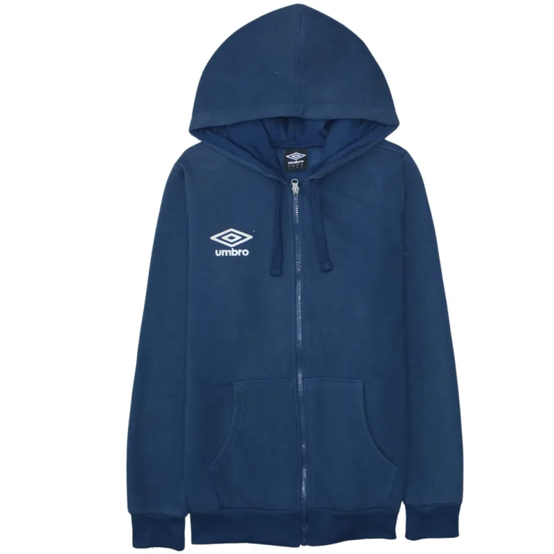 Umbro Navy Blue Hoodie Women’s Small Full Zip Embroidered Logo Front Pockets Sweatshirt sold by Vintage Club
