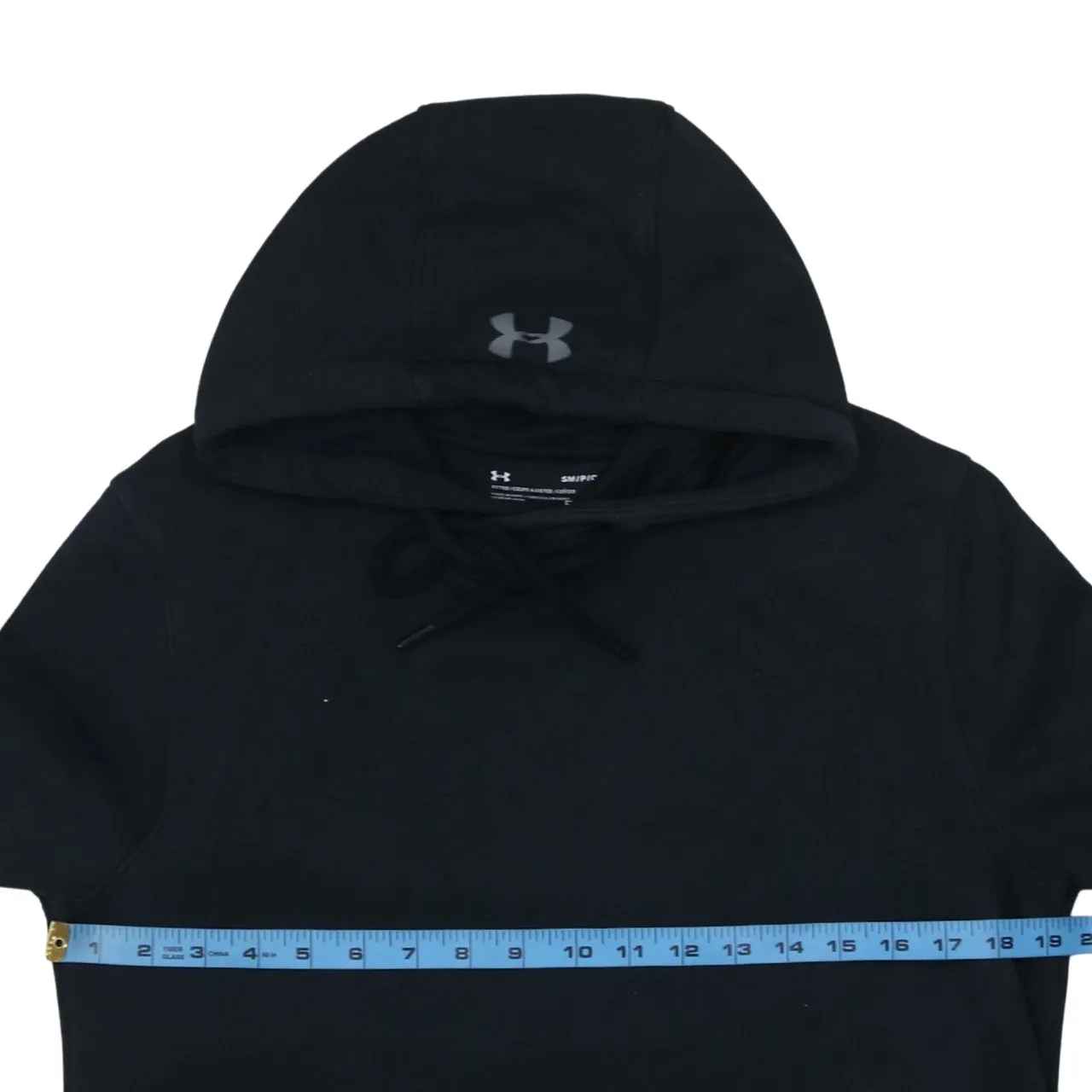 Under Armour Black Hoodie Women’s Small Printed Logo Drawstring Hood Pullover Sweatshirt sold by Vintage Club product image thumbnail 5