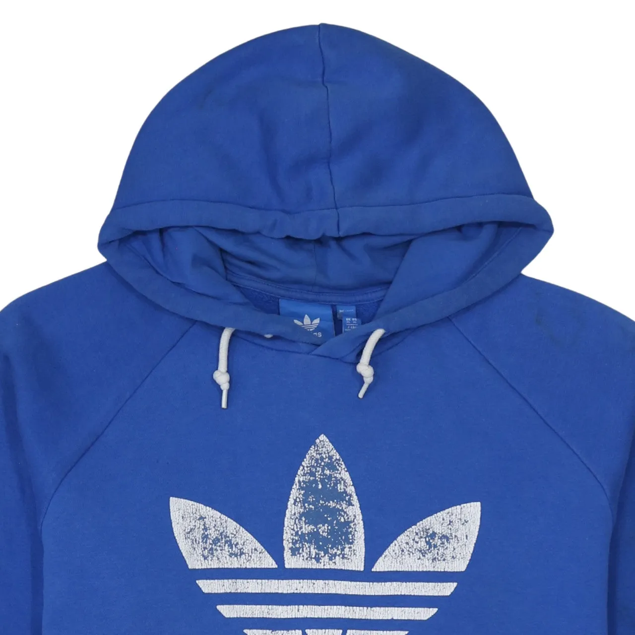 Adidas Blue Hoodie Women’s XLarge Trefoil Printed Logo Drawstring Pocket Sweatshirt sold by Vintage Club product image thumbnail 3