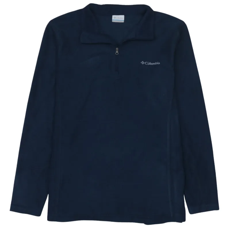 Columbia Navy Blue Fleece Jumper Men’s Medium Embroidered Chest Logo Quarter Zip Pullover Top sold by Vintage Club