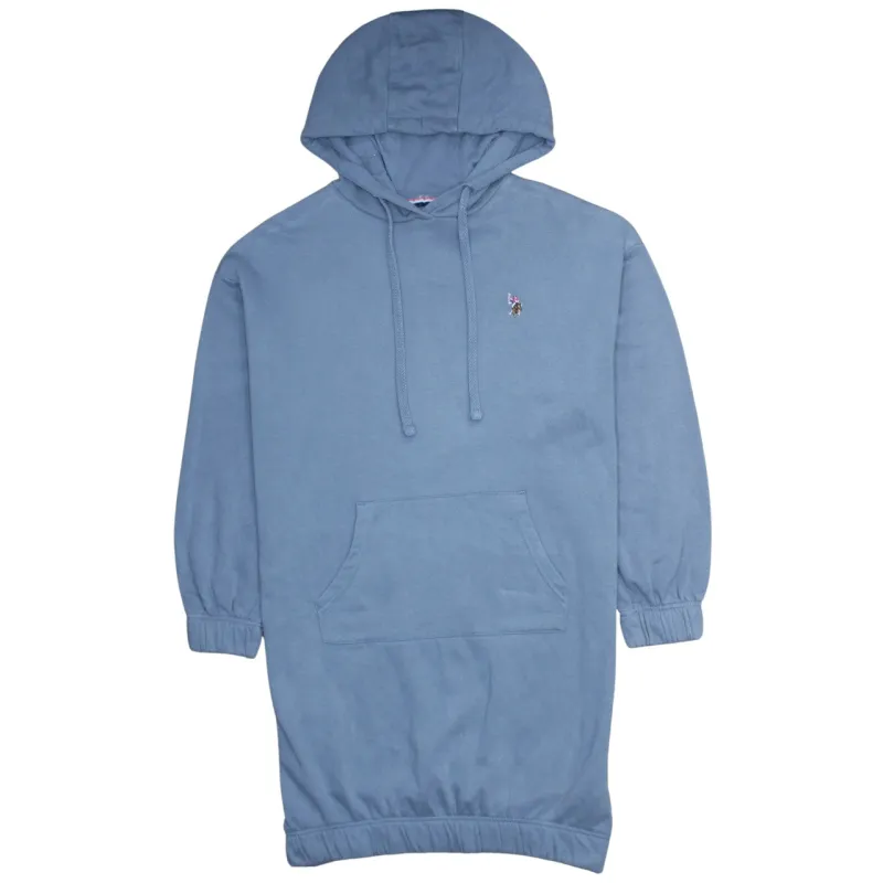 U.S. Polo Assn Blue Hoodie Men’s Small Embroidered Chest Logo Longline Pullover Sweatshirt sold by Vintage Club