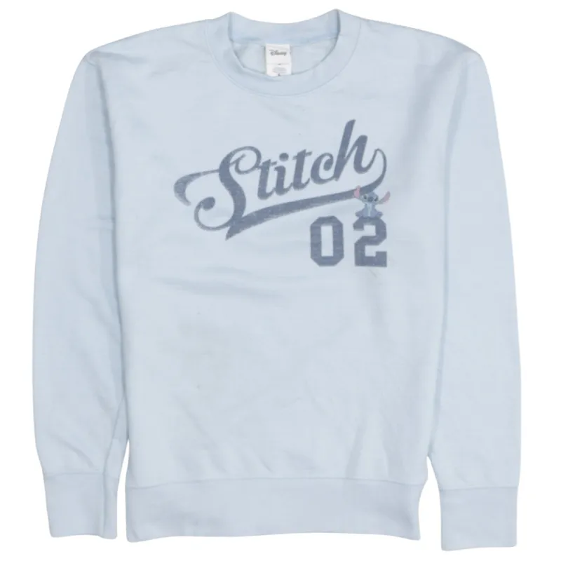 Disney Light Blue Stitch Sweatshirt Men's Small Printed Front Graphic Pullover Top sold by Vintage Club