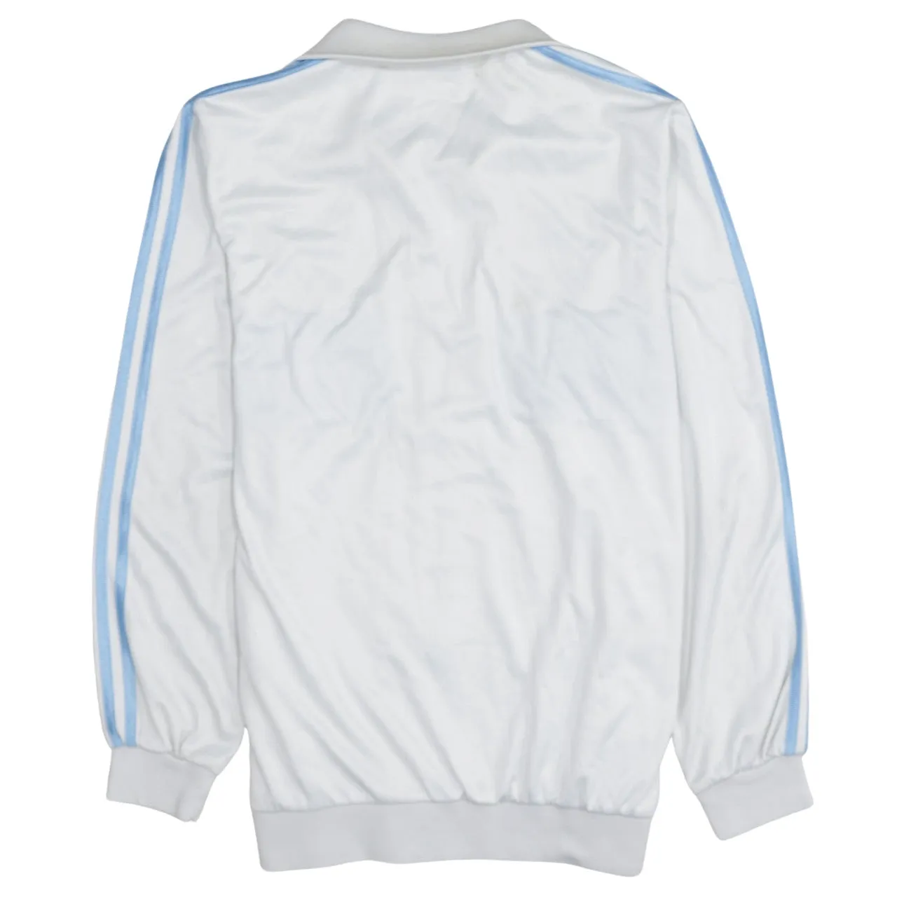 Adidas White Track Jacket Women’s 3XL Light Blue Stripe Embroidered Badge Full Zip Top sold by Vintage Club product image thumbnail 2