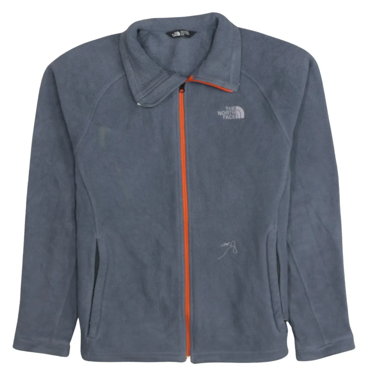 The North Face Grey Fleece Jacket Men's Medium Full Zip Embroidered Logo Pockets sold by Vintage Club