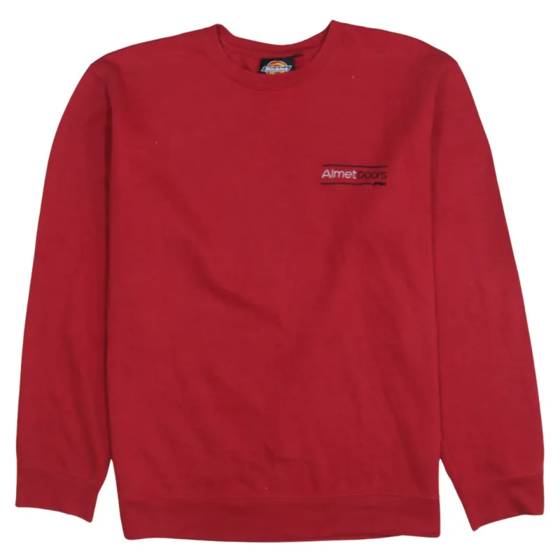 Dickies Red Sweatshirt Women’s XLarge Embroidered Chest Logo Crewneck Pullover Fleece Top made by Dickies