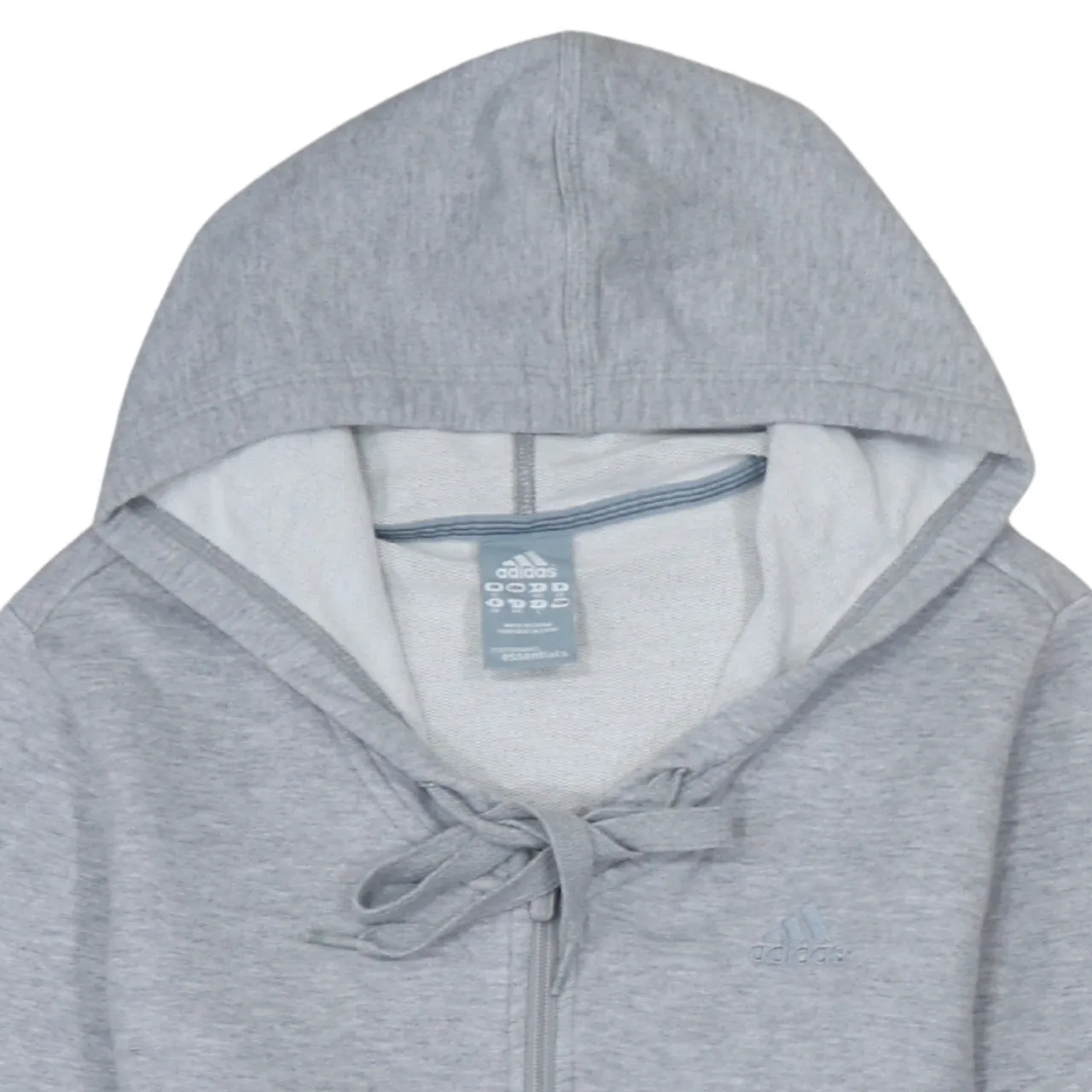 Adidas Grey Zip Hoodie Women’s XSmall Embroidered Chest Logo Split Pocket Sweatshirt sold by Vintage Club product image thumbnail 3