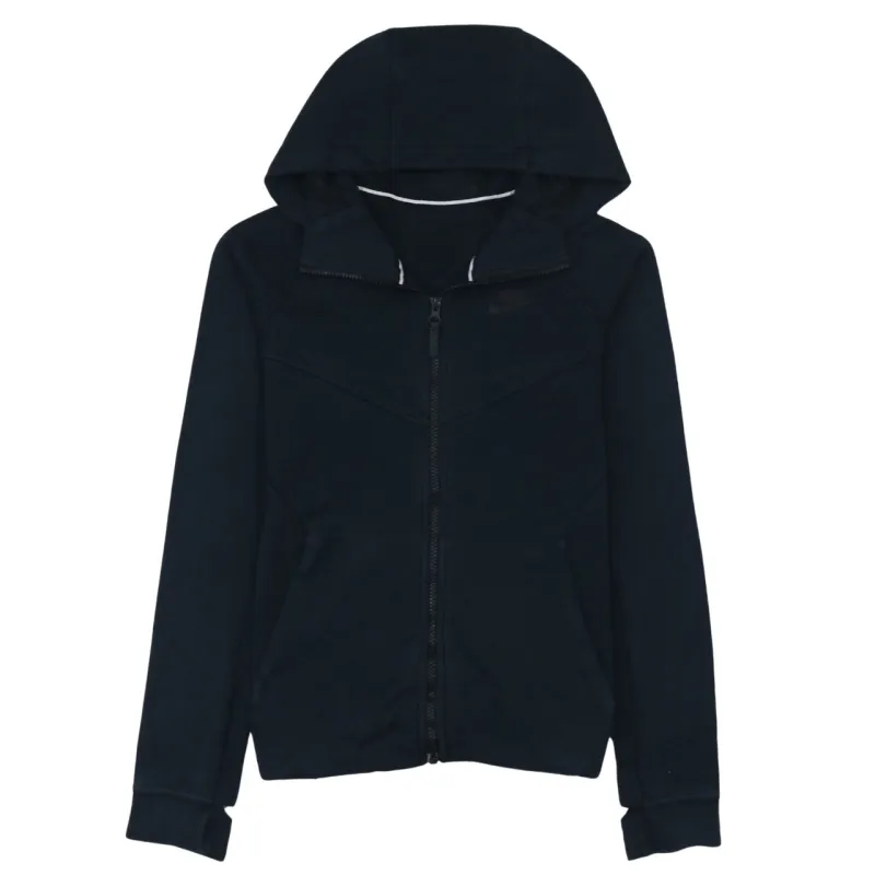 Nike Black Full Zip Hoodie Men’s XSmall Embroidered Swoosh Split Pockets Casual Sweatshirt sold by Vintage Club