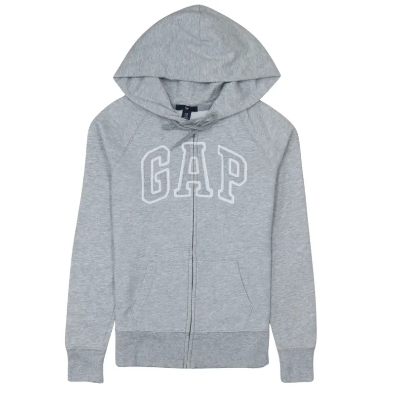Gap Light Grey Full Zip Hoodie Men’s XSmall Printed Logo Front Pockets Casual Sweatshirt sold by Vintage Club