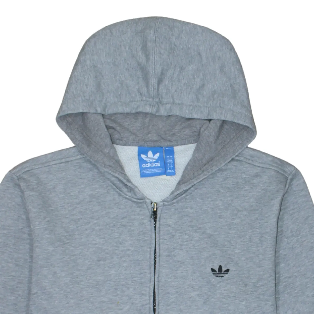 Adidas Grey Full Zip Hoodie Women's Large Embroidered Trefoil Logo Split Pocket Sweatshirt sold by Vintage Club product image thumbnail 3