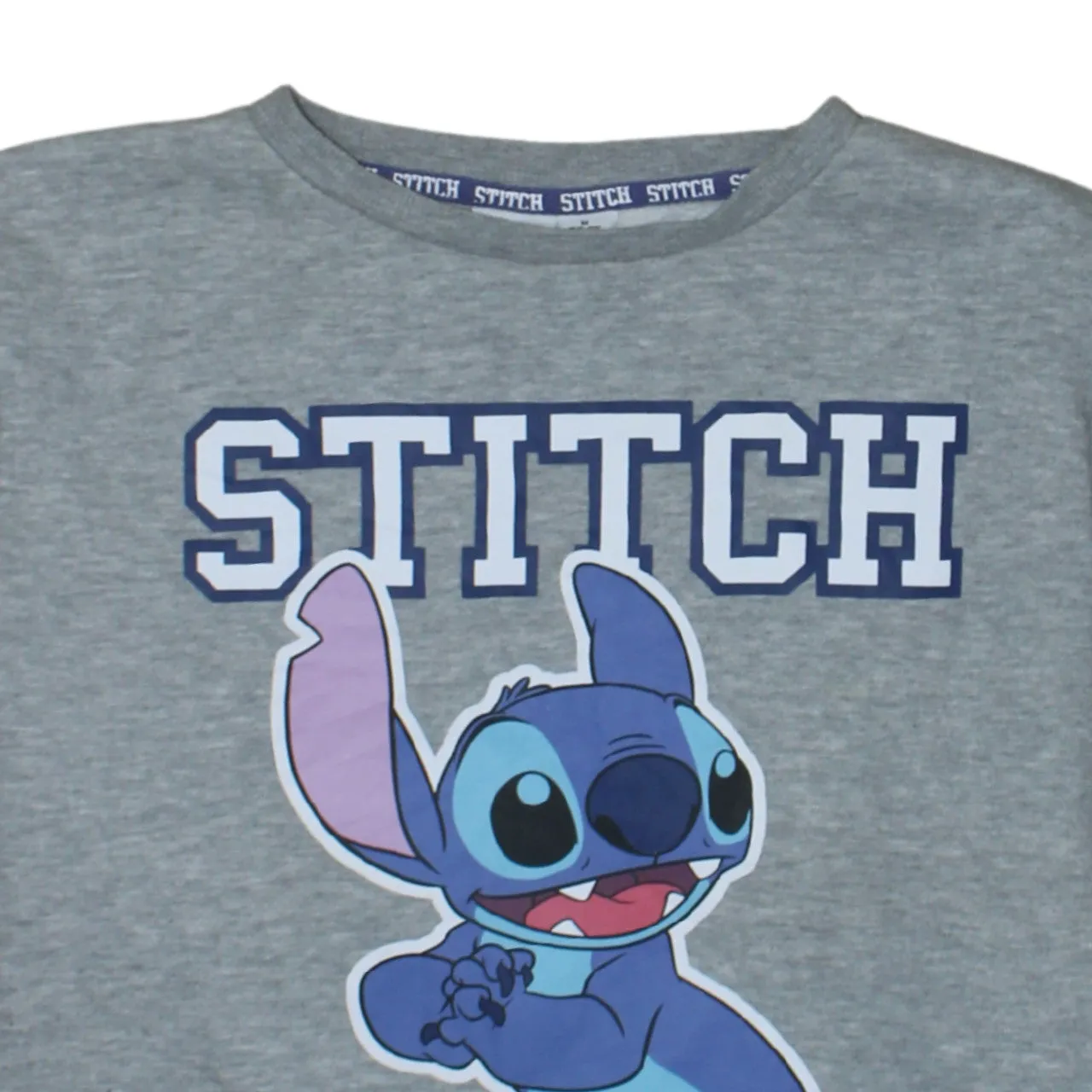 Disney Grey Sweatshirt Women's Medium Printed Stitch Graphic Crewneck Pullover Top sold by Vintage Club product image thumbnail 3