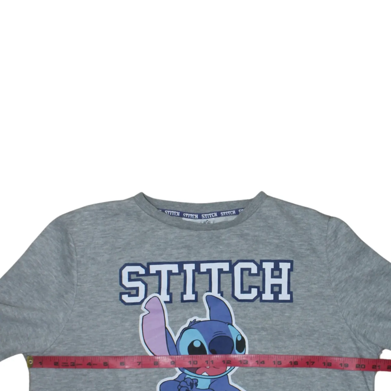 Disney Grey Sweatshirt Women's Medium Printed Stitch Graphic Crewneck Pullover Top sold by Vintage Club product image thumbnail 5
