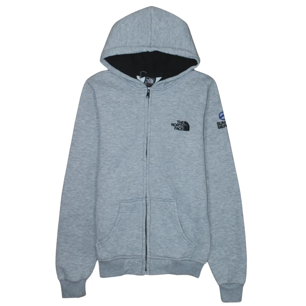 The North Face Grey Zip Hoodie Women’s XSmall Embroidered Logo Split Pocket Sweatshirt sold by Vintage Club