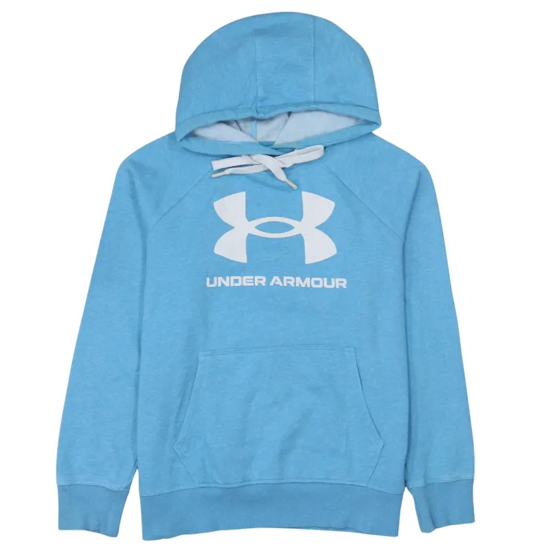 Under Armour Light Blue Hoodie Men's Small Printed Logo Drawstring Front Pocket Pullover Sweatshirt made by Under Armour