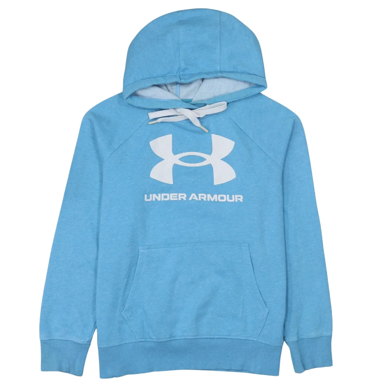 Under Armour Light Blue Hoodie Men's Small Printed Logo Drawstring Front Pocket Pullover Sweatshirt sold by Vintage Club