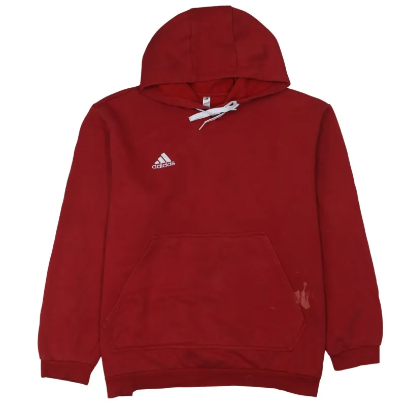Adidas Burgundy Red Hoodie Men’s XXLarge Embroidered Logo Front Pocket Pullover Sweatshirt sold by Vintage Club