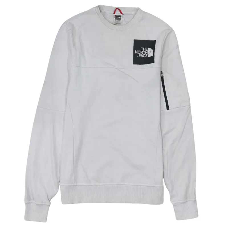 The North Face Off White Sweatshirt Men's Small Chest Logo Sleeve Zip Pocket Pullover Top made by The North Face