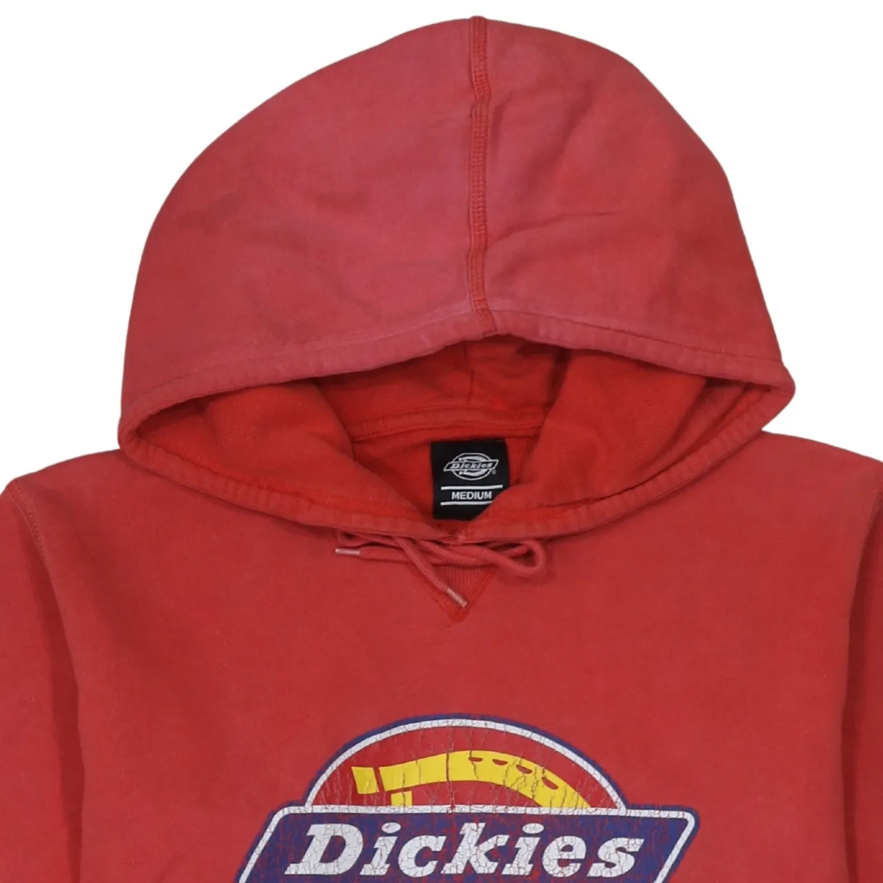 Dickies Faded Red Hoodie Men's Medium Large Front Logo Printed Graphic Pullover Sweatshirt sold by Vintage Club product image thumbnail 3
