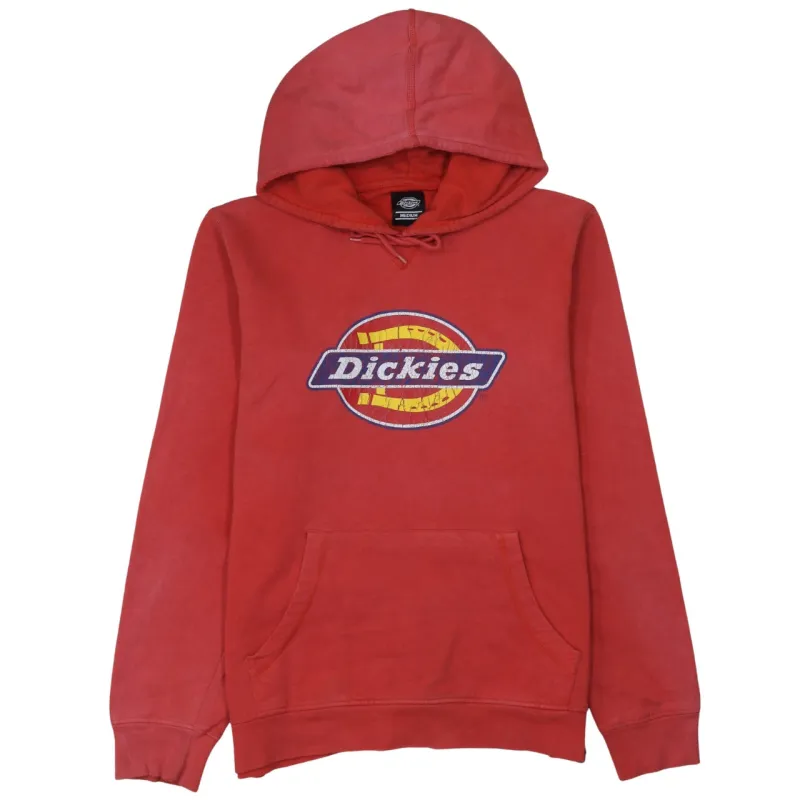 Dickies Faded Red Hoodie Men's Medium Large Front Logo Printed Graphic Pullover Sweatshirt sold by Vintage Club
