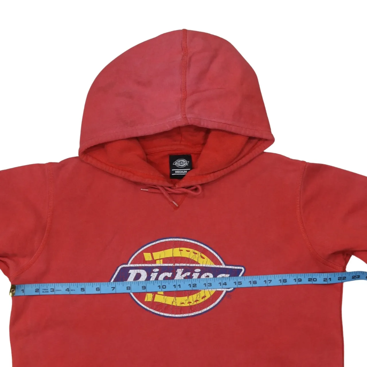 Dickies Faded Red Hoodie Men's Medium Large Front Logo Printed Graphic Pullover Sweatshirt sold by Vintage Club product image thumbnail 5