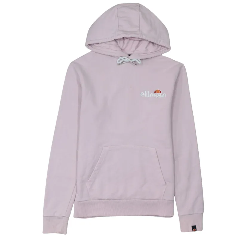 Ellesse Light Pink Hoodie Women’s Small Embroidered Chest Logo Front Pocket Pullover Sweatshirt made by Ellesse
