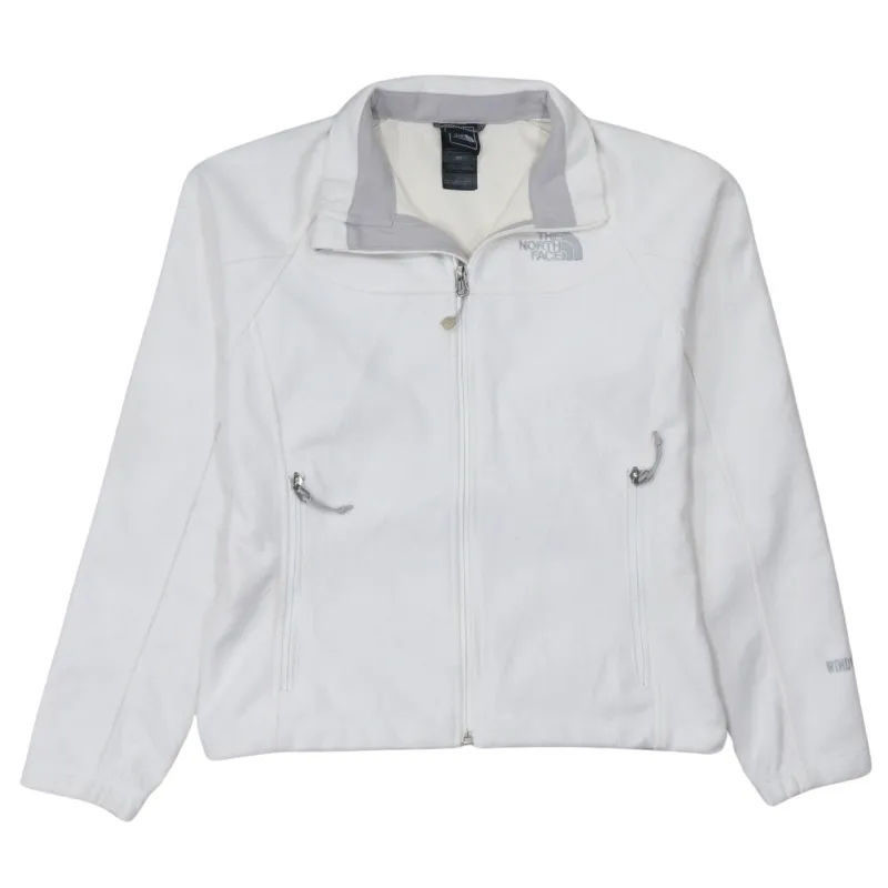 The North Face White Fleece Jacket Women’s Small Embroidered Logo Zip Pockets Outdoor Top sold by Vintage Club
