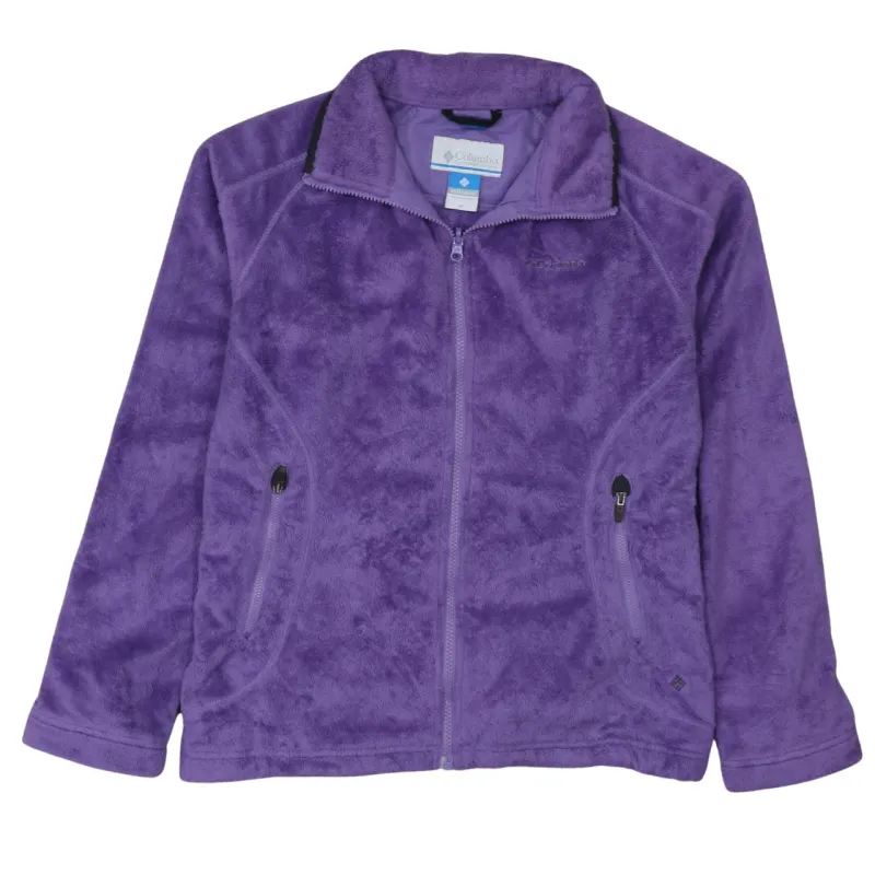 Columbia Purple Fleece Jacket Women’s Medium Full Zip Embroidered Logo Zip Pockets Outerwear made by Columbia