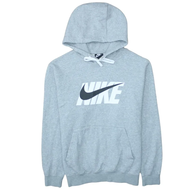 Nike Grey Hoodie Men's Medium Printed Logo Front Pocket Pullover Sweatshirt sold by Vintage Club