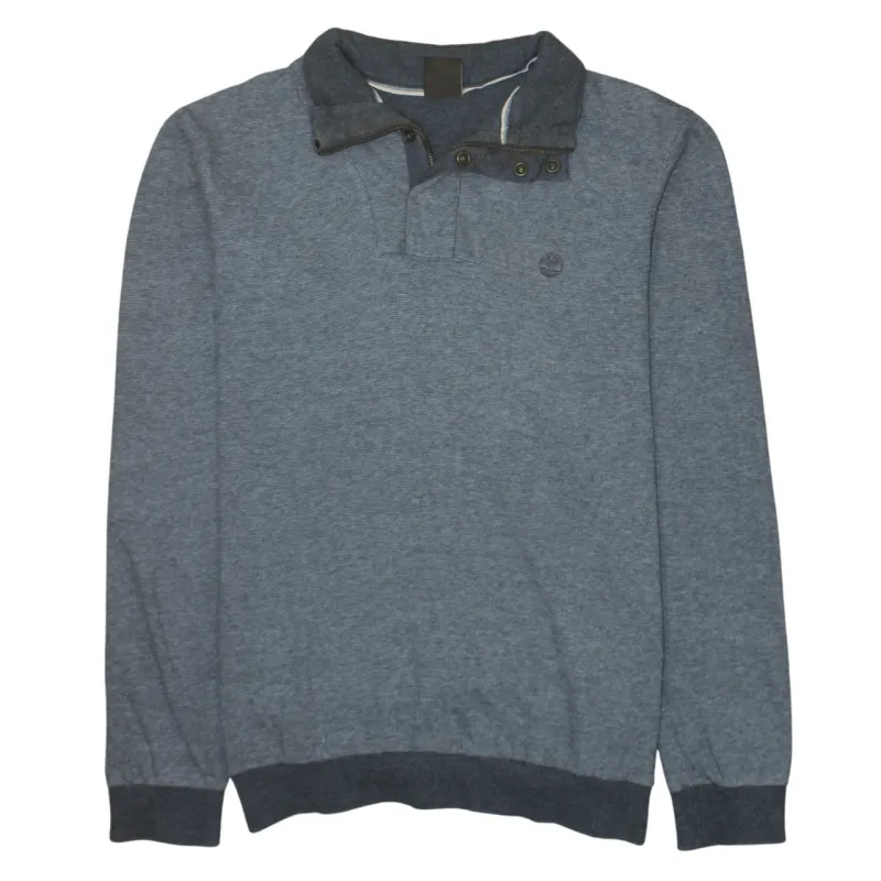 Timberland Grey Long Sleeve Polo Women’s Large Button Neck Embroidered Logo Jumper Top made by Timberland