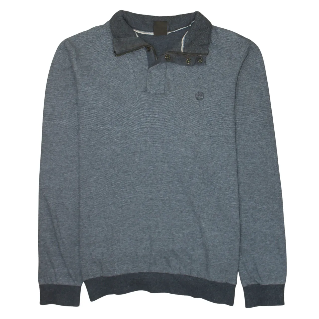 Timberland Grey Long Sleeve Polo Women’s Large Button Neck Embroidered Logo Jumper Top sold by Vintage Club