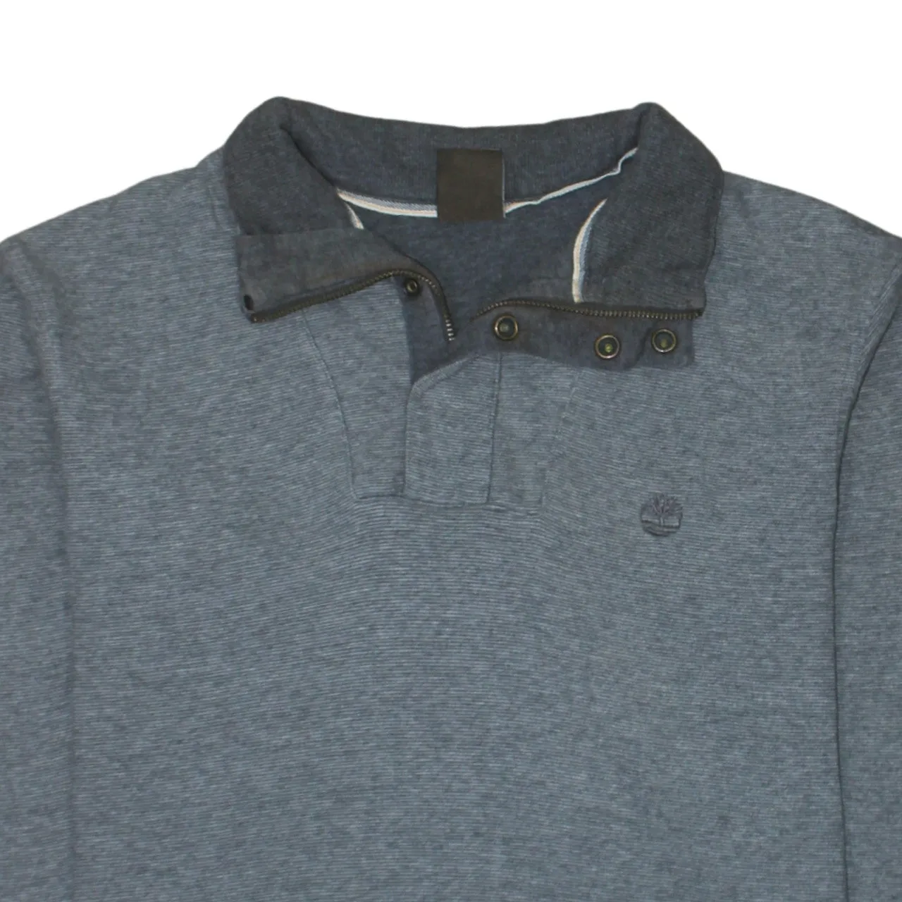 Timberland Grey Long Sleeve Polo Women’s Large Button Neck Embroidered Logo Jumper Top sold by Vintage Club product image thumbnail 3