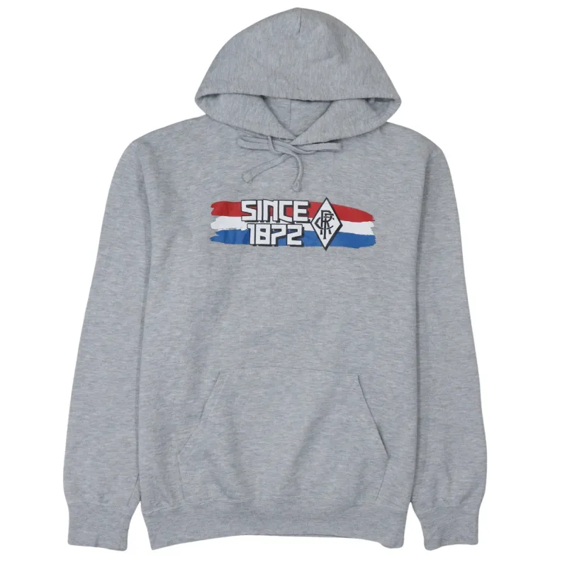 Russell Athletic Grey Hoodie Women's Large Printed Since 1872 Logo Front Pocket Pullover Sweatshirt sold by Vintage Club