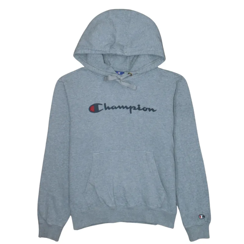 Champion Grey Hoodie Men's Small Embroidered Script Logo Front Pocket Pullover Sweatshirt sold by Vintage Club