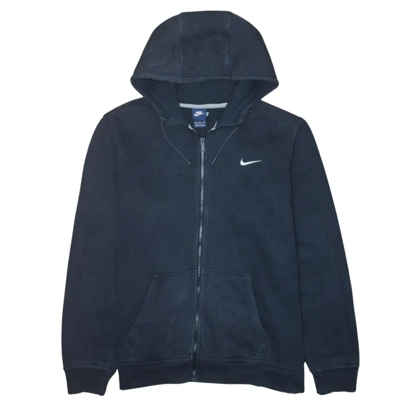 Nike Navy Blue Full Zip Hoodie Women’s XLarge Embroidered Swoosh Split Pocket Sweatshirt sold by Vintage Club
