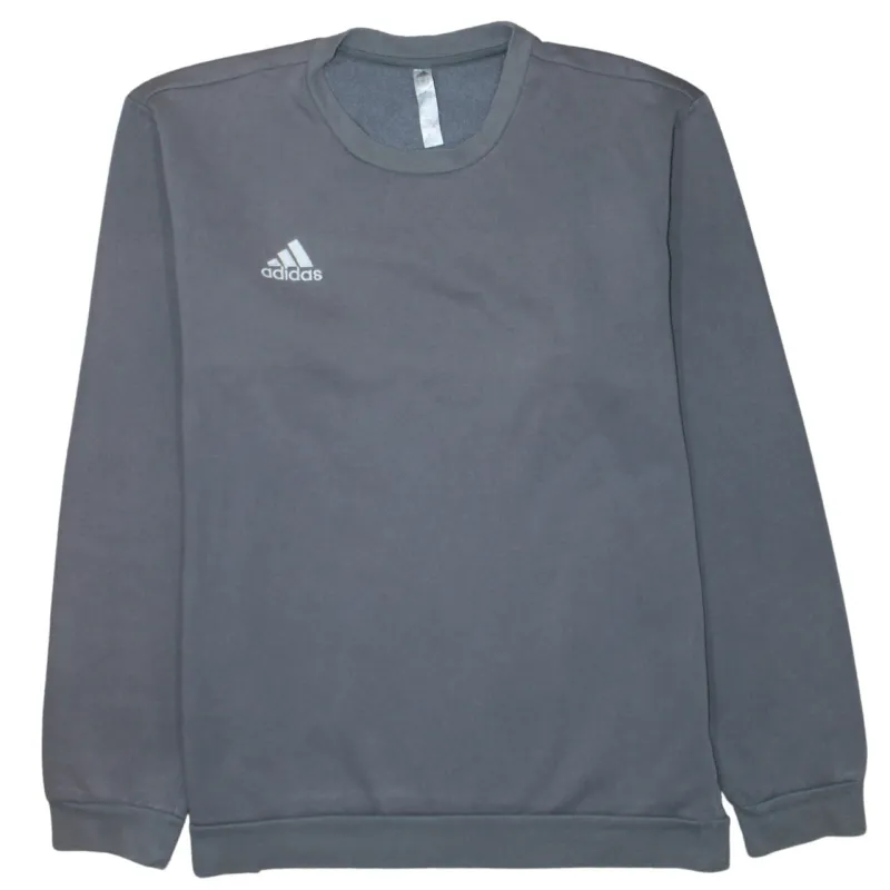 Adidas Dark Grey Sweatshirt Men's Large Printed Logo Crewneck Pullover Fleece Top sold by Vintage Club