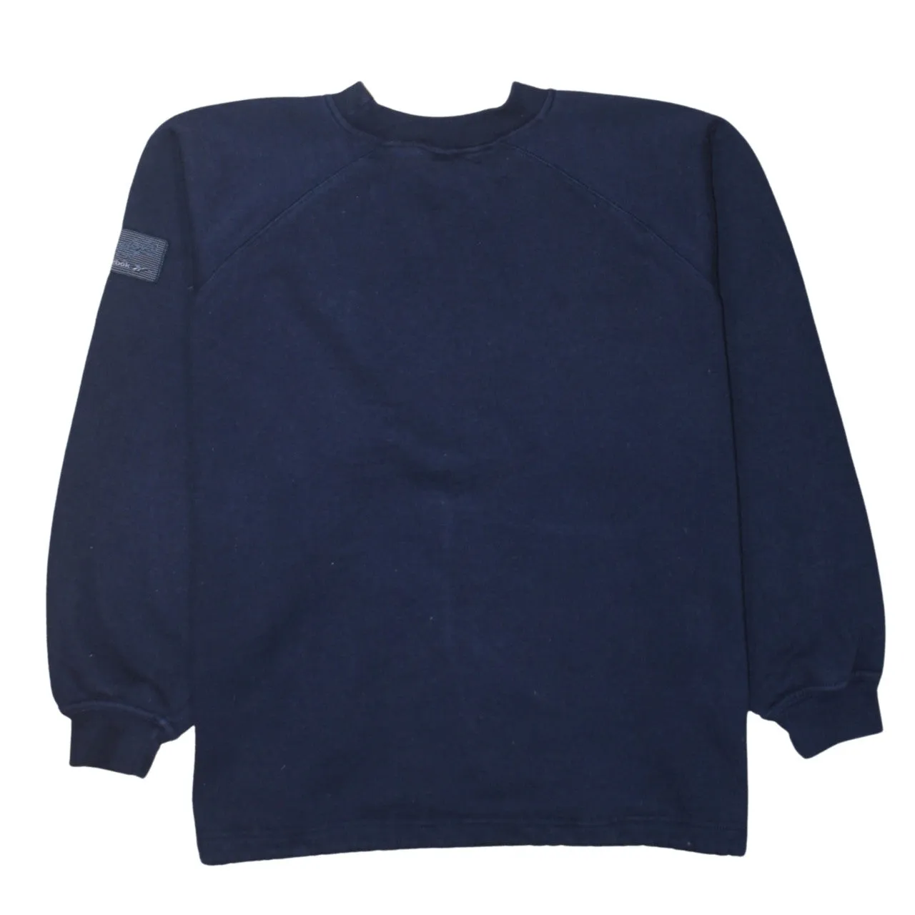 Reebok Navy Blue Sweatshirt Women’s XXLarge Embroidered Freestyle Logo Ribbed Crewneck Pullover Top sold by Vintage Club product image thumbnail 2