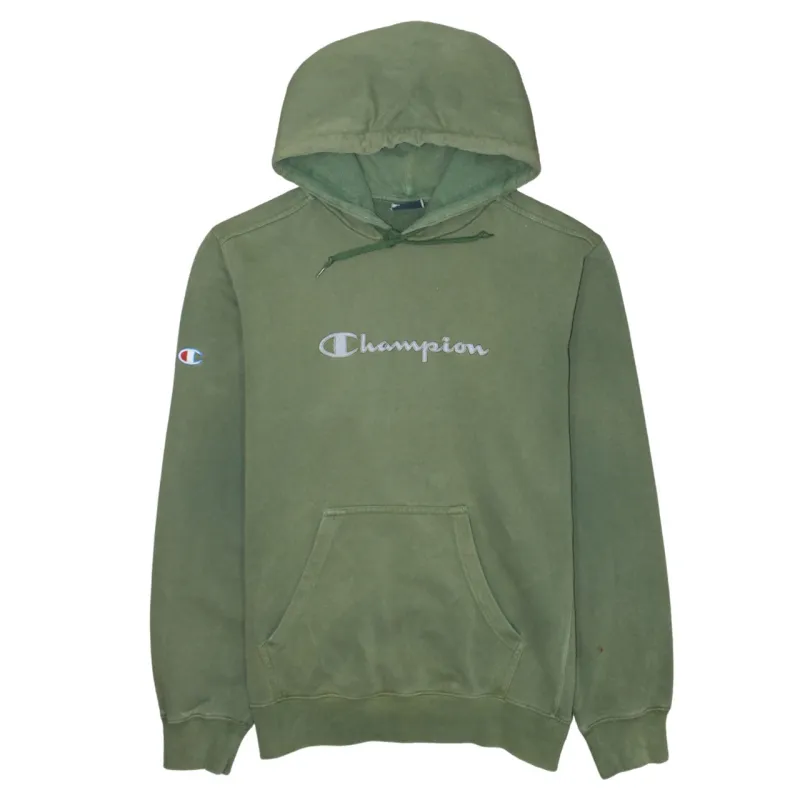 Champion Olive Green Hoodie Men's Medium Embroidered Logo Front Pocket Pullover Sweatshirt sold by Vintage Club