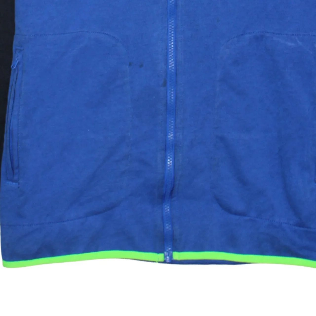 Nike Blue Full Zip Hoodie Women's Medium Embroidered Logo Contrast Panels Zip Pockets Sweatshirt sold by Vintage Club product image thumbnail 4