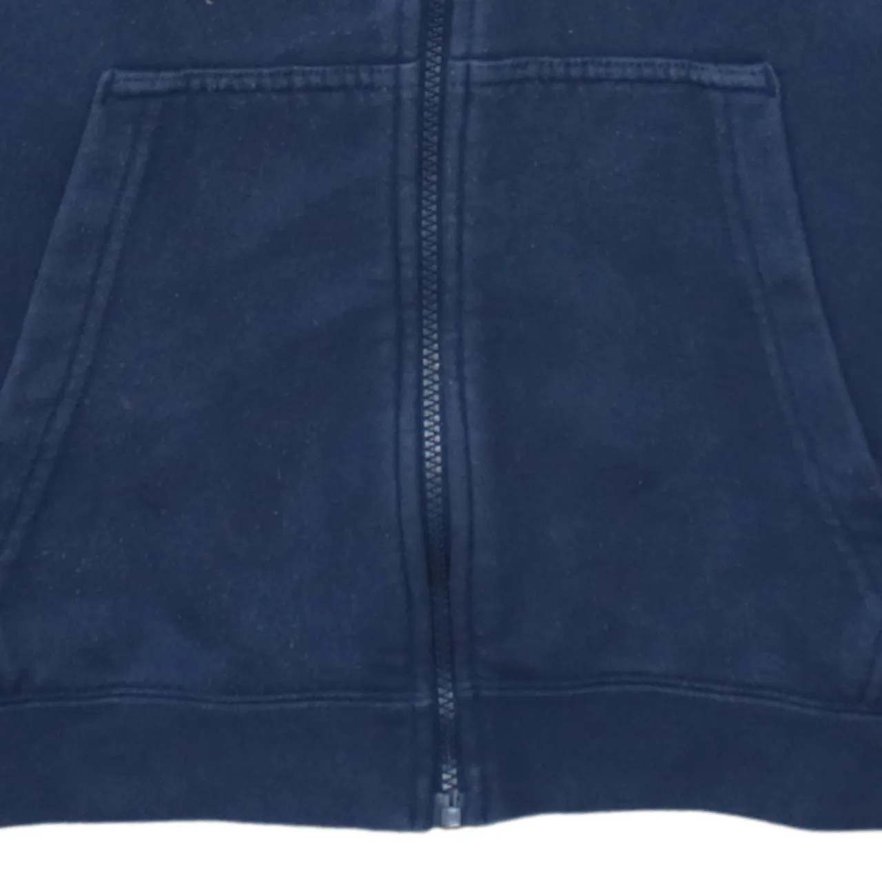 Nike Navy Blue Zip Hoodie Men's Medium Embroidered Swoosh Drawstring Full Zip Sweatshirt sold by Vintage Club product image thumbnail 4