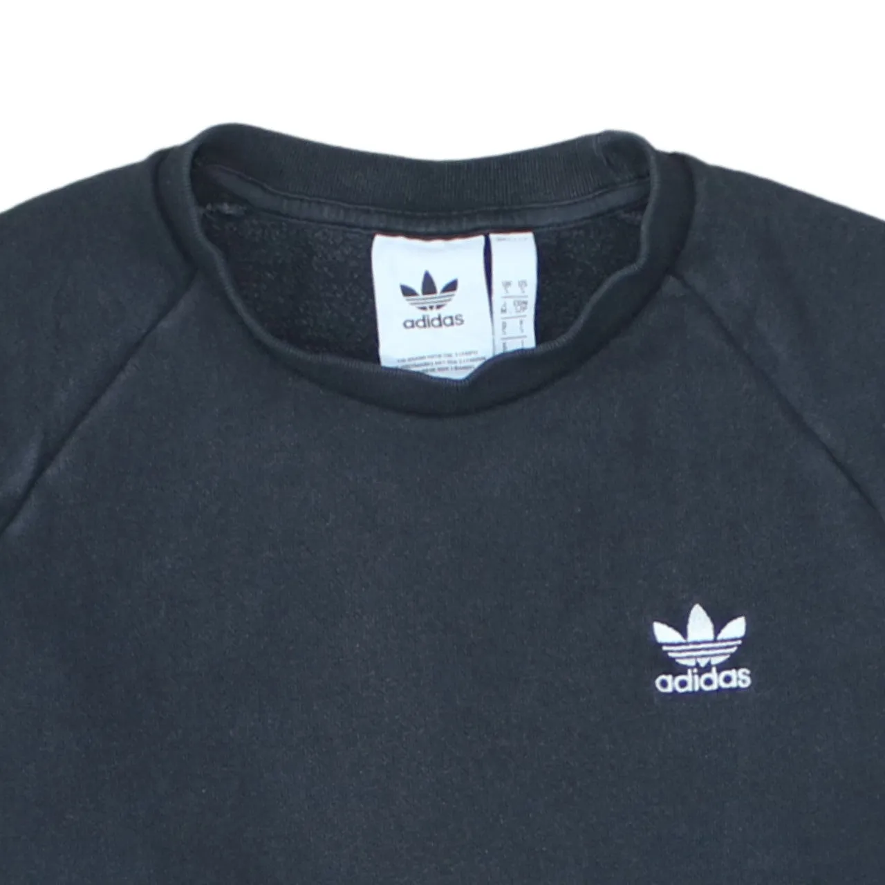 Adidas Black Sweatshirt Men's Small Embroidered Trefoil Logo Crewneck Pullover Fleece Top sold by Vintage Club product image thumbnail 3