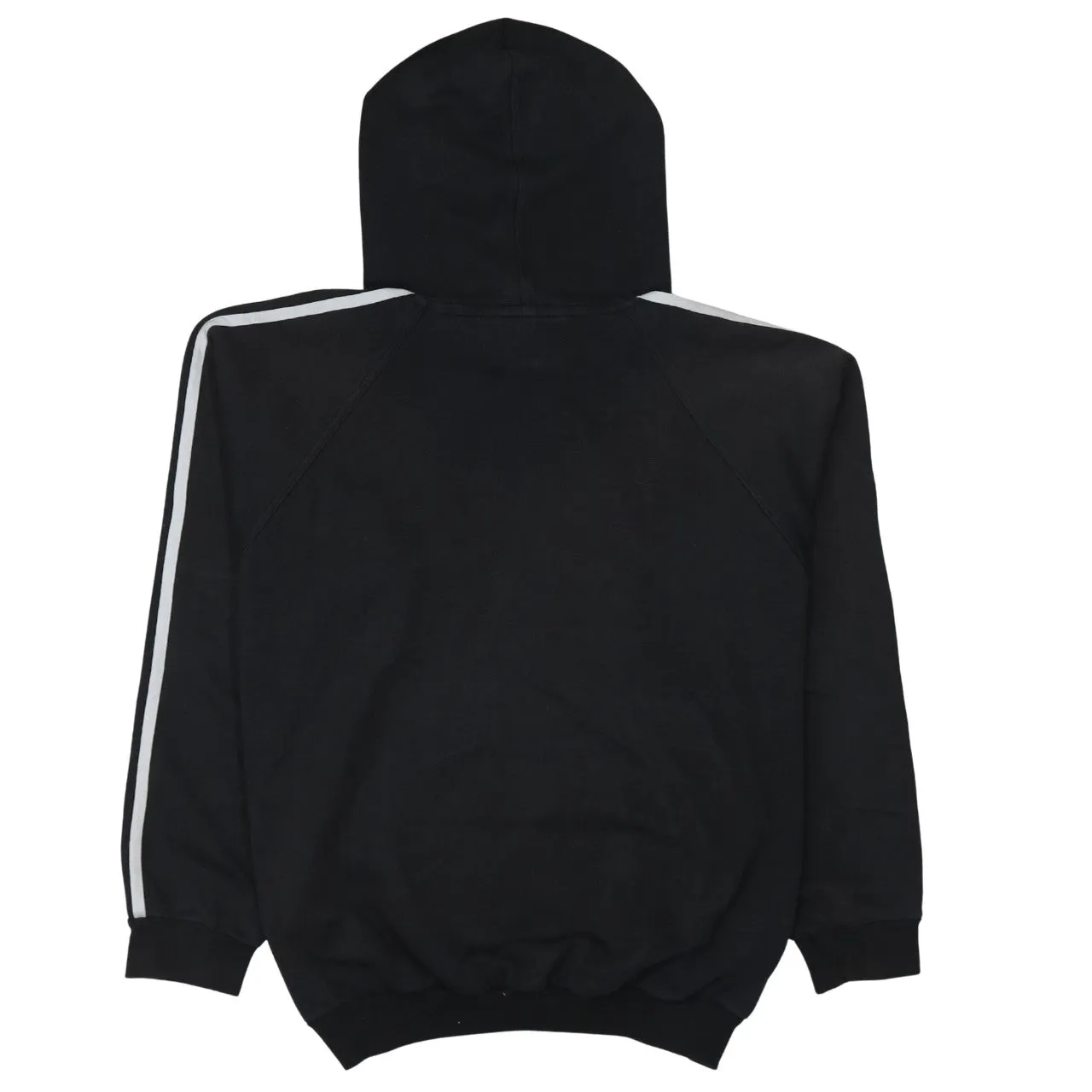 Adidas Black Hoodie Men's Large Embroidered Logo Three Stripe Sleeves Pullover Sweatshirt sold by Vintage Club product image thumbnail 2