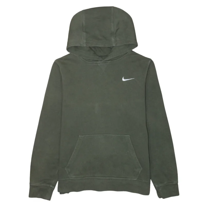 Nike Dark Green Hoodie Women's XLarge Embroidered Swoosh Front Pouch Fleece Pullover Sweatshirt sold by Vintage Club